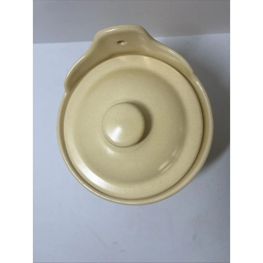 Vintage 70's Pfaltzgraff Village Stoneware Salt Crock with Lid Floral Design